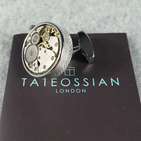 Tateossian London Mechanical‎ Cufflinks Sterling Silver Watch Movement Steampunk